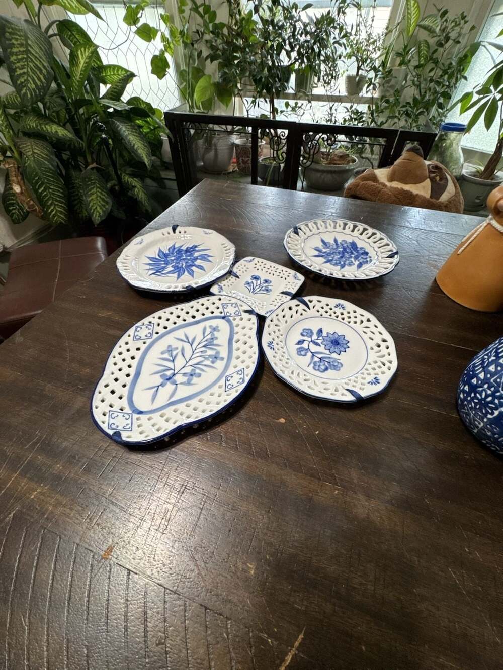 Vestal Portugal Blue Floral Ceramic Grater Dish Set